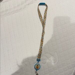 Pineapple Pattern Lanyard with Blue Clip(Ships from OR)